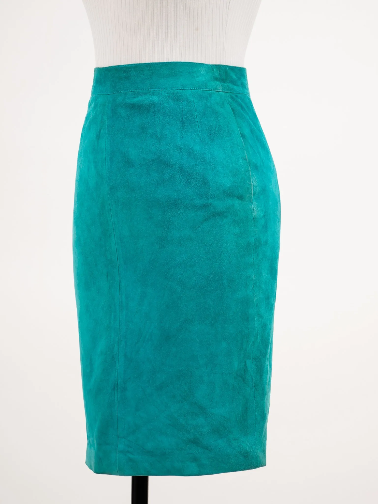 1990's XS designer suede pencil skirt