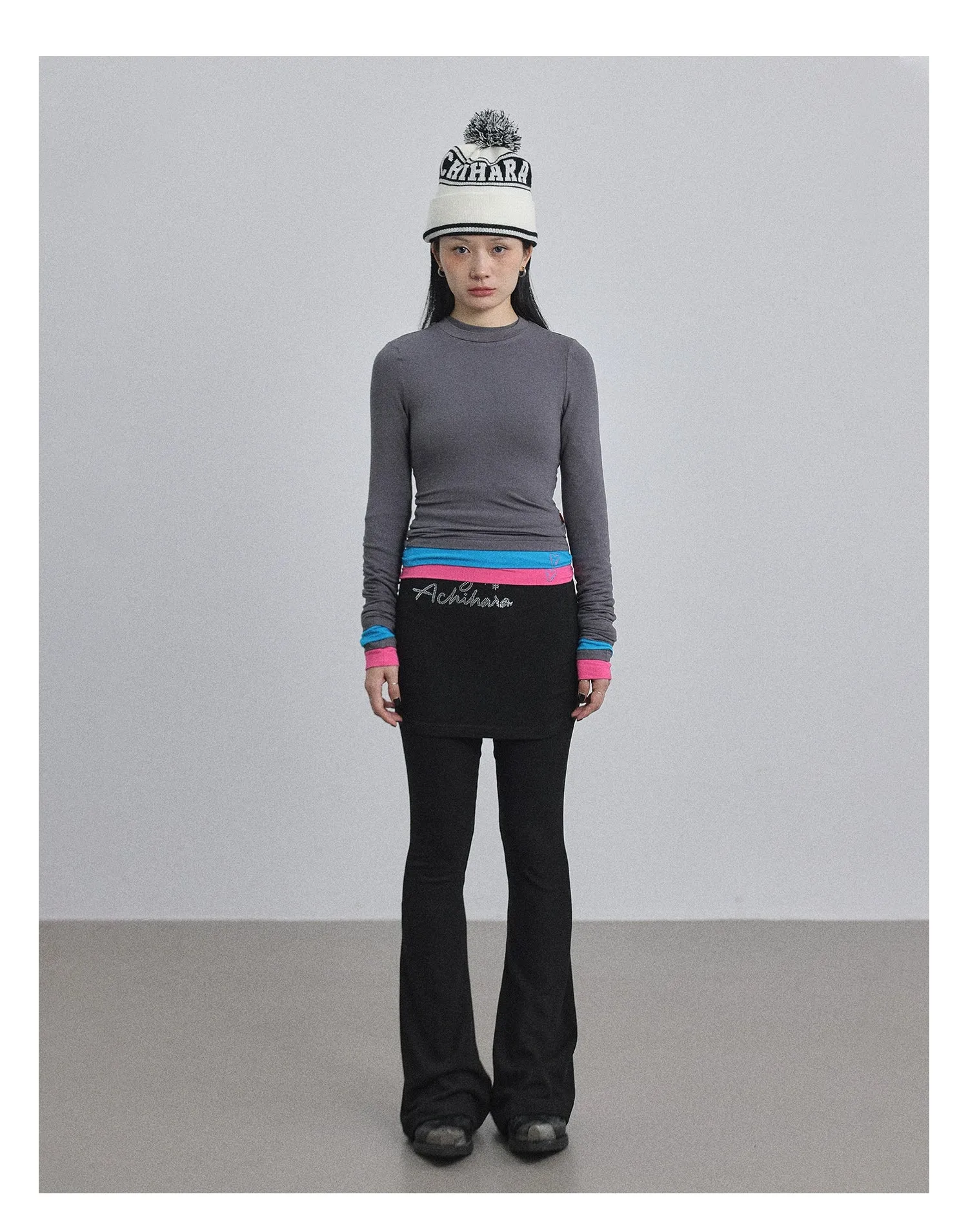 Achihara Contrast-Colored Base-Layer Long sleeved T-shirt