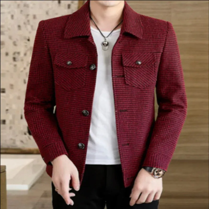 ADVBRIDGE New Spring and Autumn High Quality Lattice Leisure Men's Jacket Slim Fashion Spring Men's Jacket Youth Sunshine Men's Jacket