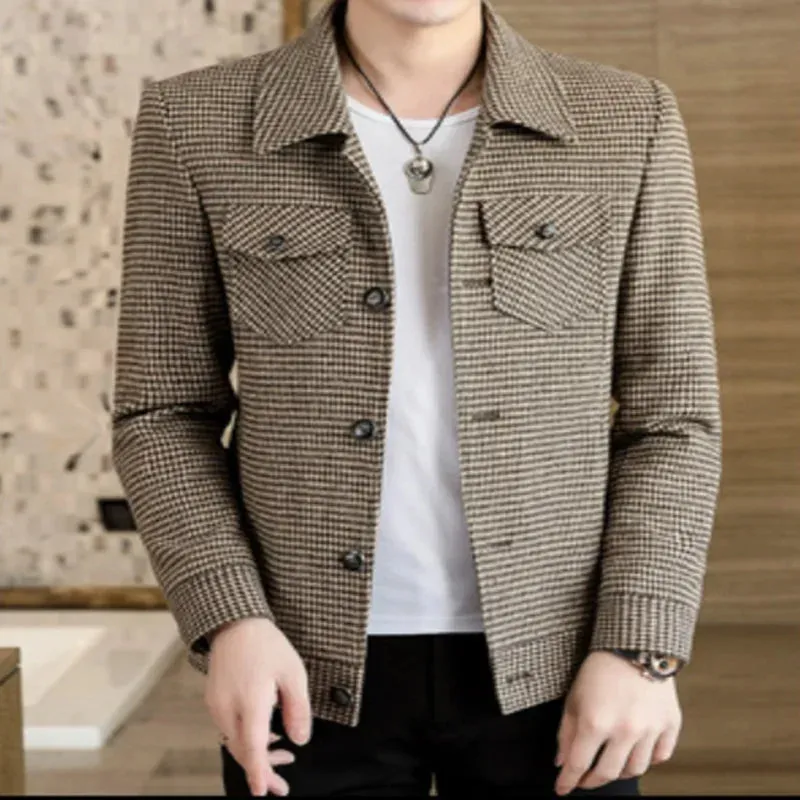 ADVBRIDGE New Spring and Autumn High Quality Lattice Leisure Men's Jacket Slim Fashion Spring Men's Jacket Youth Sunshine Men's Jacket