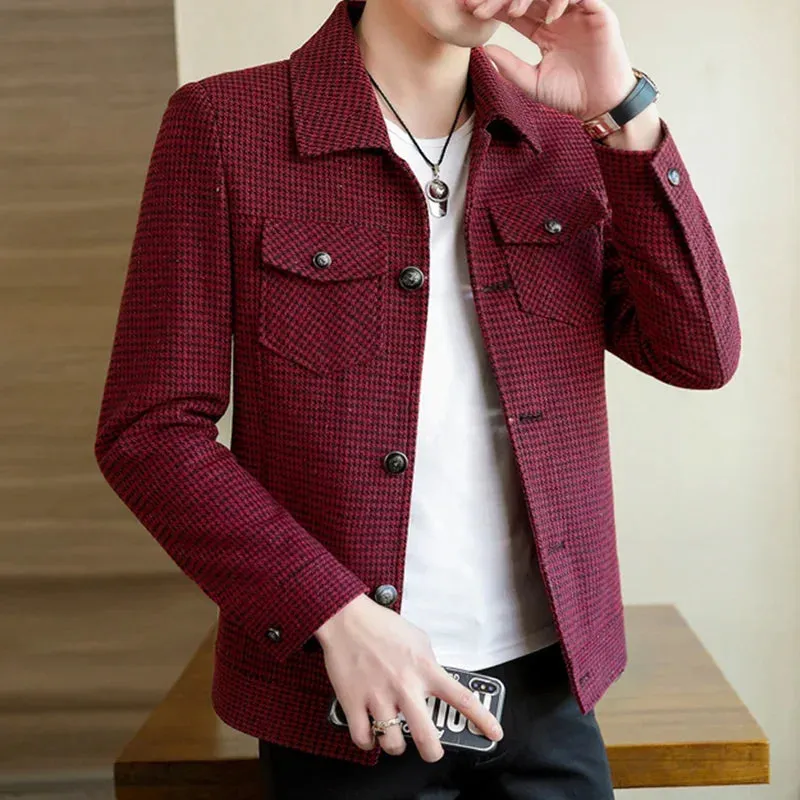 ADVBRIDGE New Spring and Autumn High Quality Lattice Leisure Men's Jacket Slim Fashion Spring Men's Jacket Youth Sunshine Men's Jacket