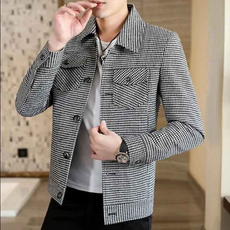 ADVBRIDGE New Spring and Autumn High Quality Lattice Leisure Men's Jacket Slim Fashion Spring Men's Jacket Youth Sunshine Men's Jacket