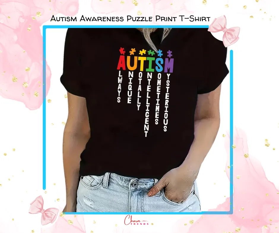 Autism Awareness Puzzle Print T-Shirt