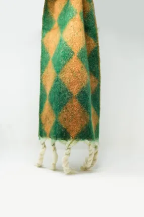 Chunky Scarf In Argyle Pattern In  Green