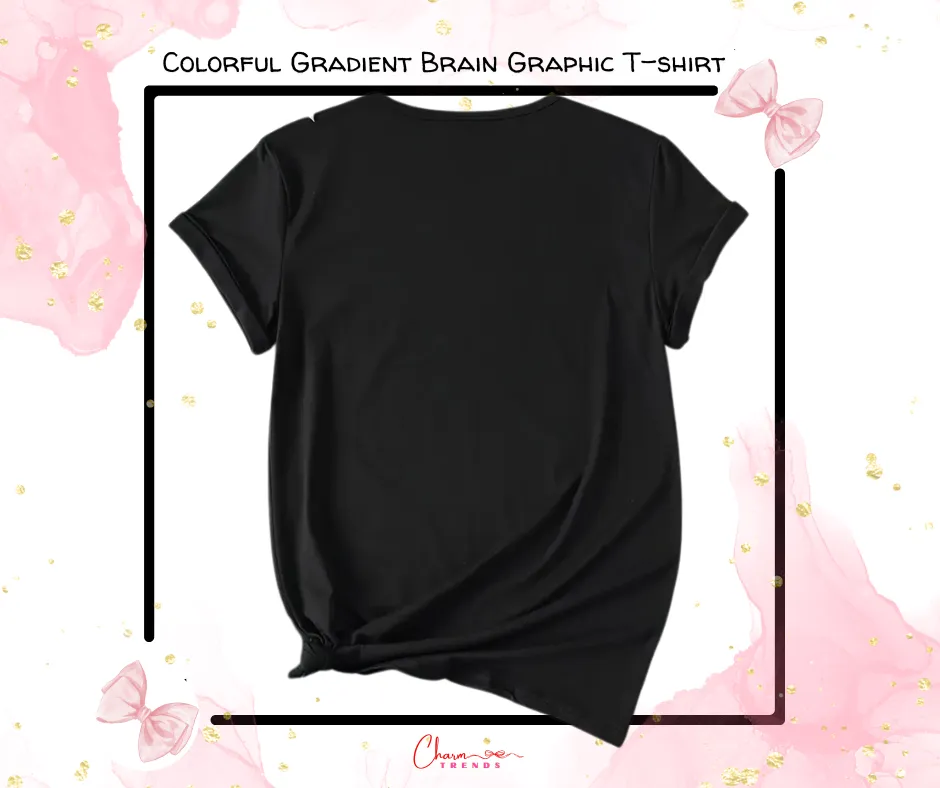 Colorful Gradient Brain Graphic T-shirt