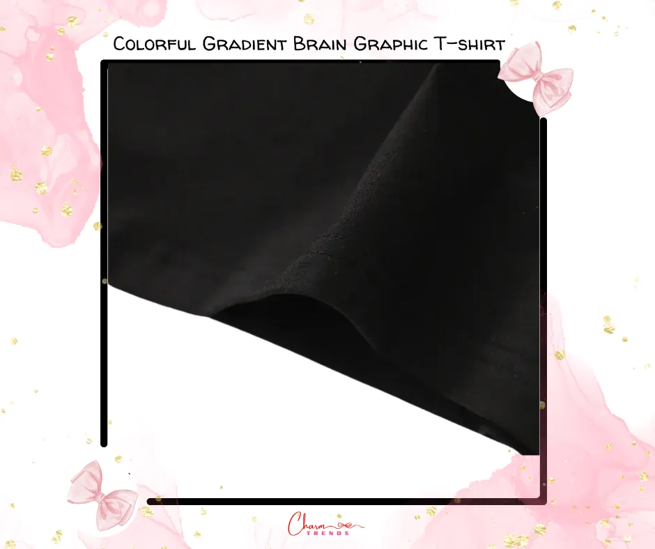 Colorful Gradient Brain Graphic T-shirt