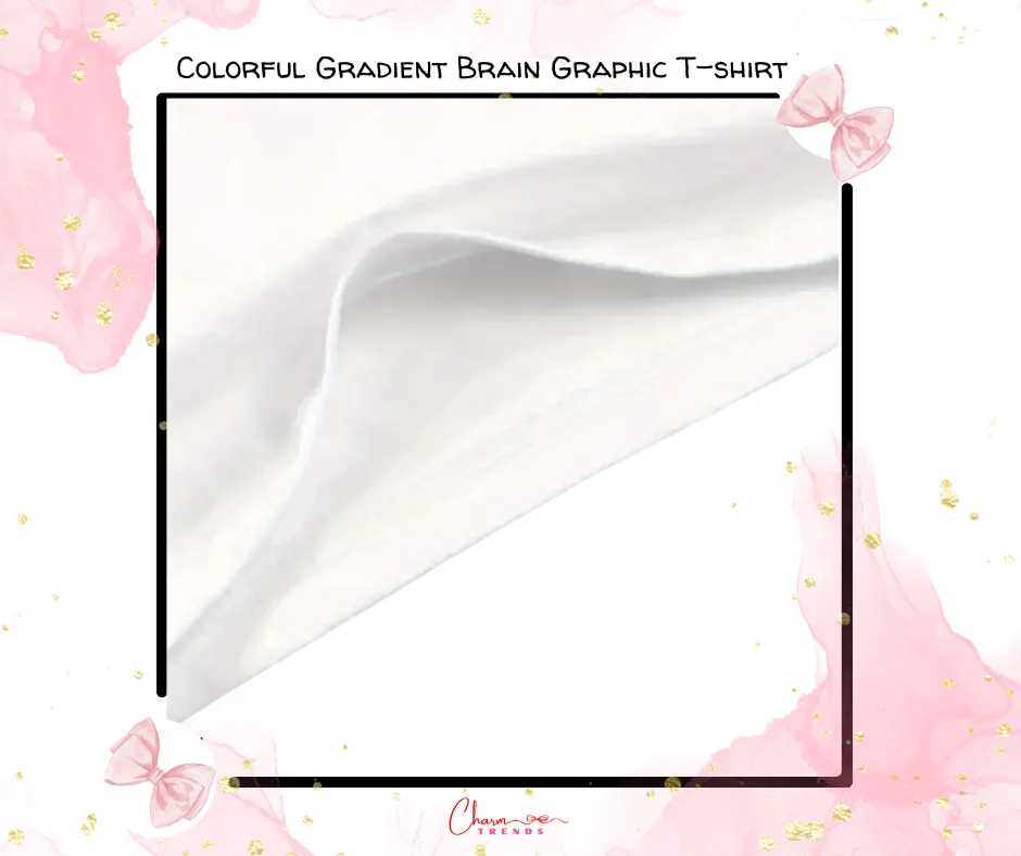 Colorful Gradient Brain Graphic T-shirt