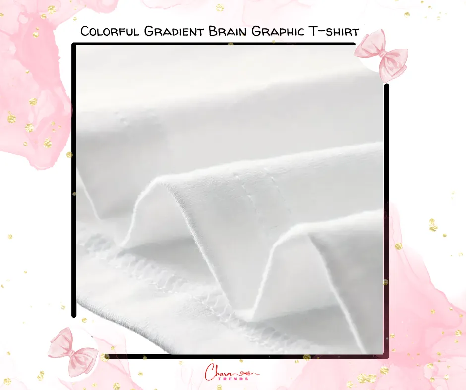 Colorful Gradient Brain Graphic T-shirt