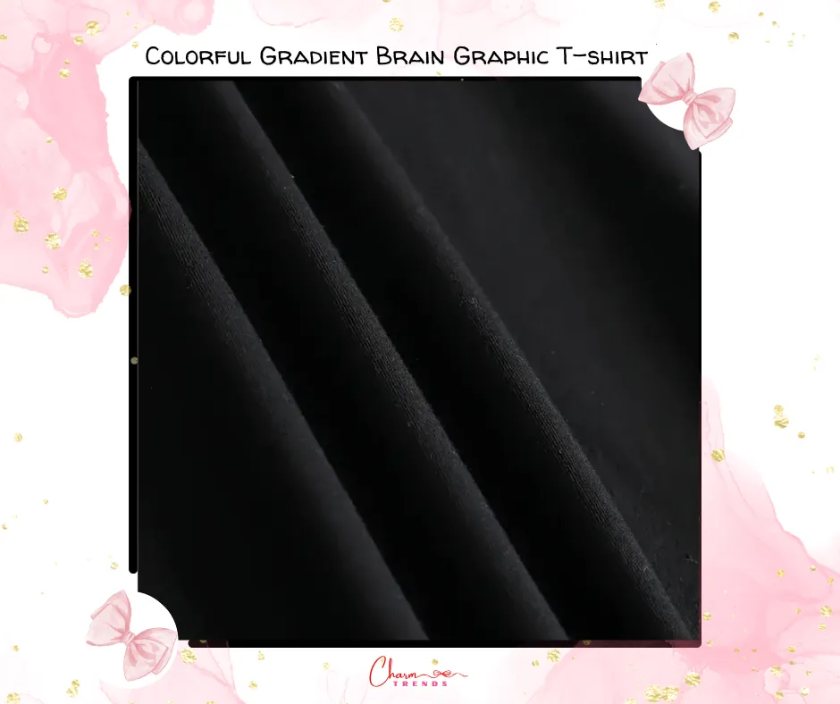 Colorful Gradient Brain Graphic T-shirt