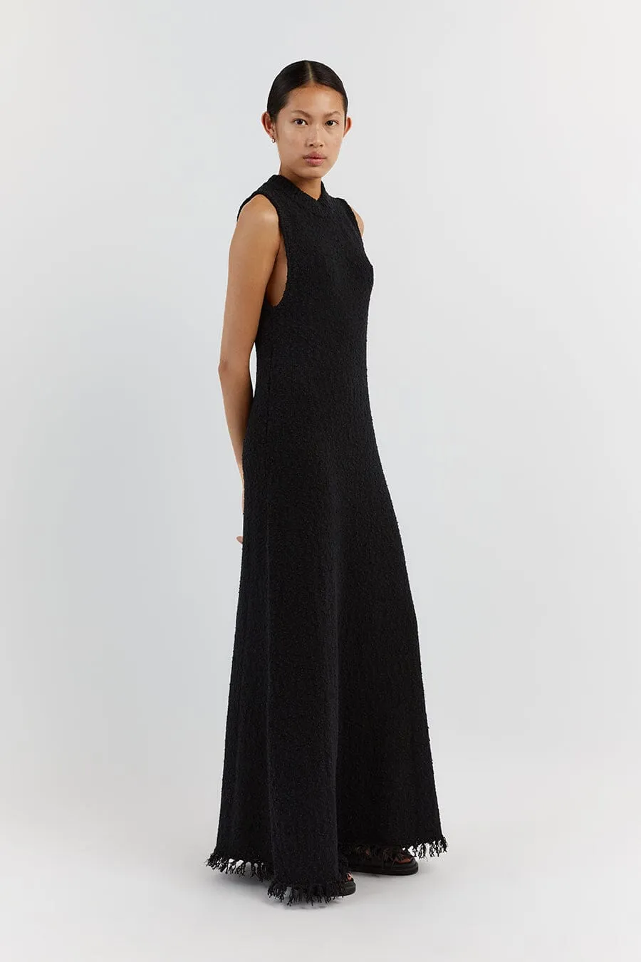 DAKOTA BLACK HIGH NECK MAXI DRESS