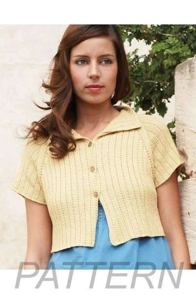 Debbie Bliss Cropped Rib Jacket PATTERN ONLY