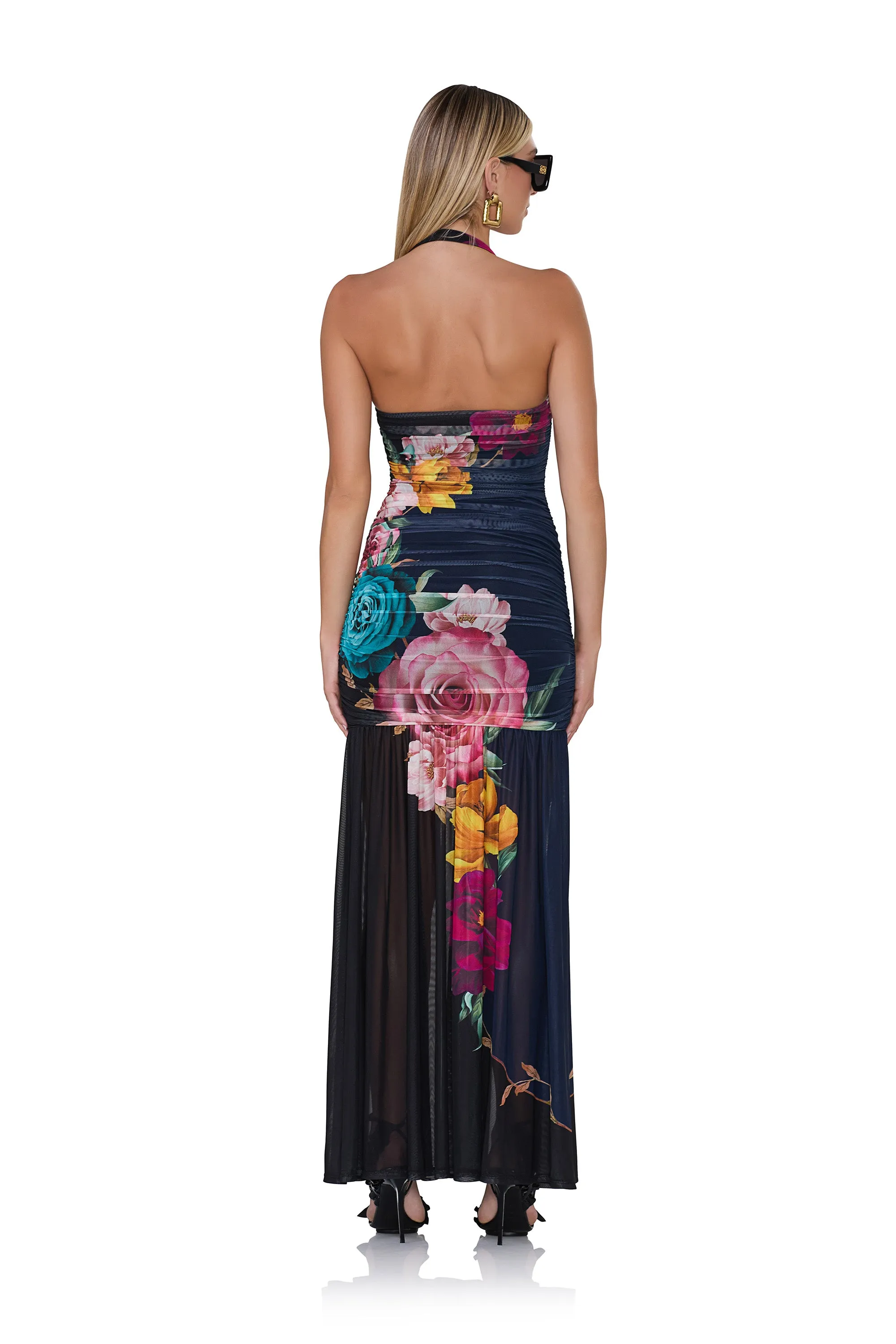 Eva Dress - Navy Block Floral
