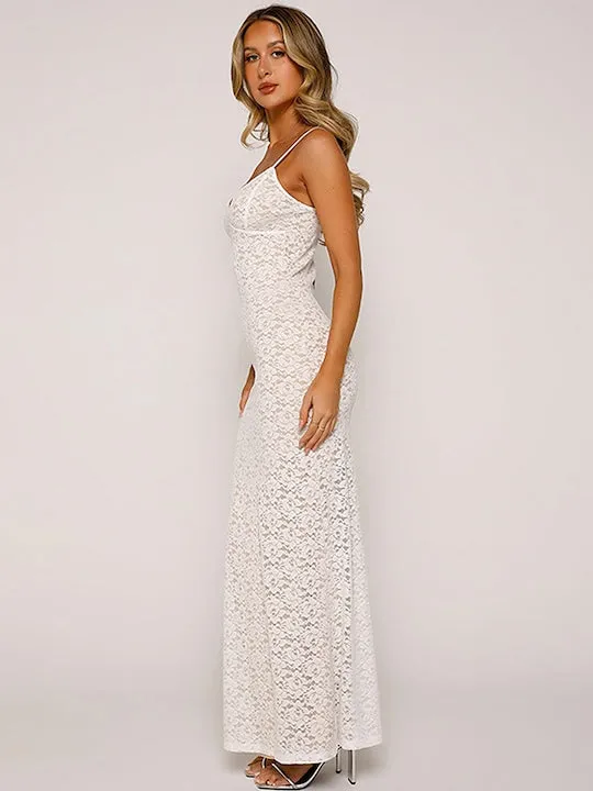 Hera Spaghetti layered Maxi dress - white - Miss Molly Brand
