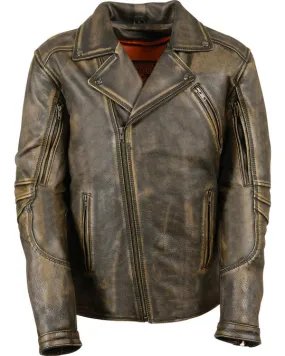 High Quality New Style Fashion  Men's Triple Stitch Extra Long Biker Jacket