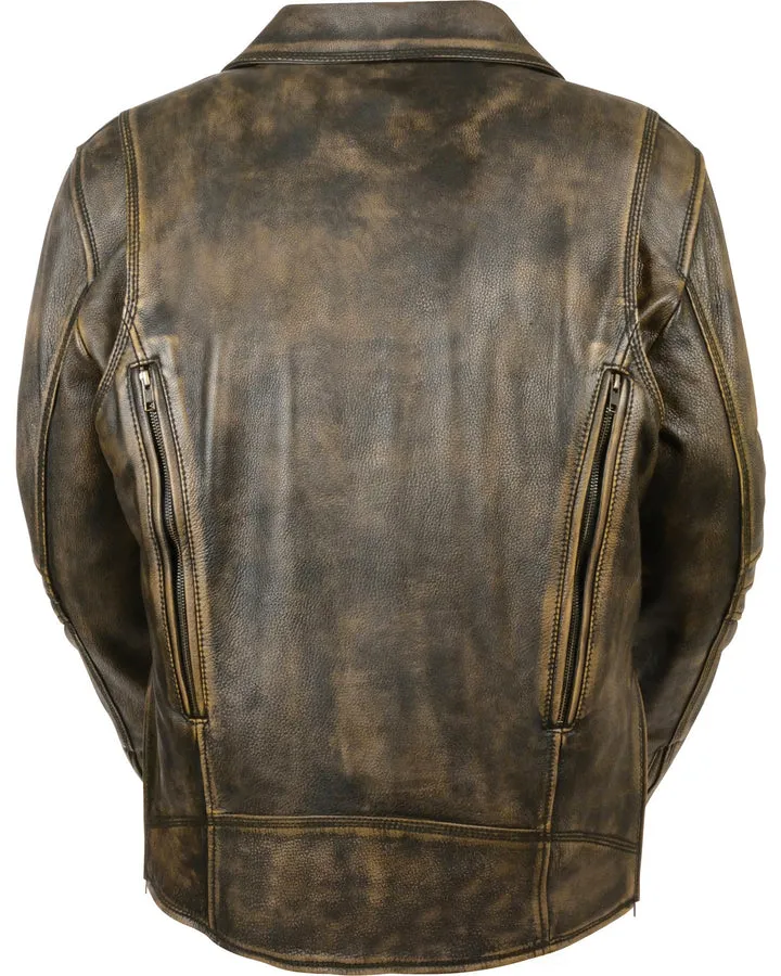 High Quality New Style Fashion  Men's Triple Stitch Extra Long Biker Jacket
