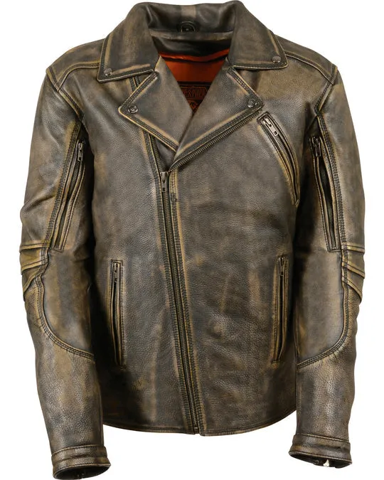 High Quality New Style Fashion  Men's Triple Stitch Extra Long Biker Jacket