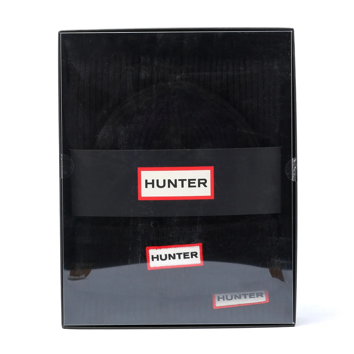 Hunter Jura Beanie Hat & Scarf Boxset Acrylic Black