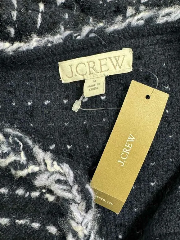 JCREW NWT! CROPPED LADY MARLED YARN NAVY JACKET SIZE M