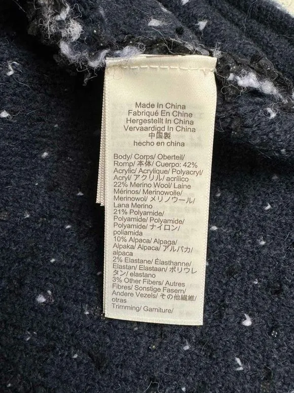 JCREW NWT! CROPPED LADY MARLED YARN NAVY JACKET SIZE M