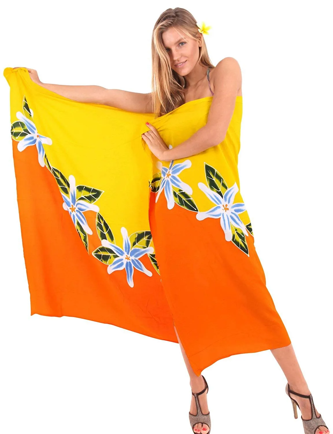 LA LEELA Womens Plus Size Sarong Swimsuit Cover Up Beach Wrap Skirt Sarong Wraps for Women Large Maxi EG