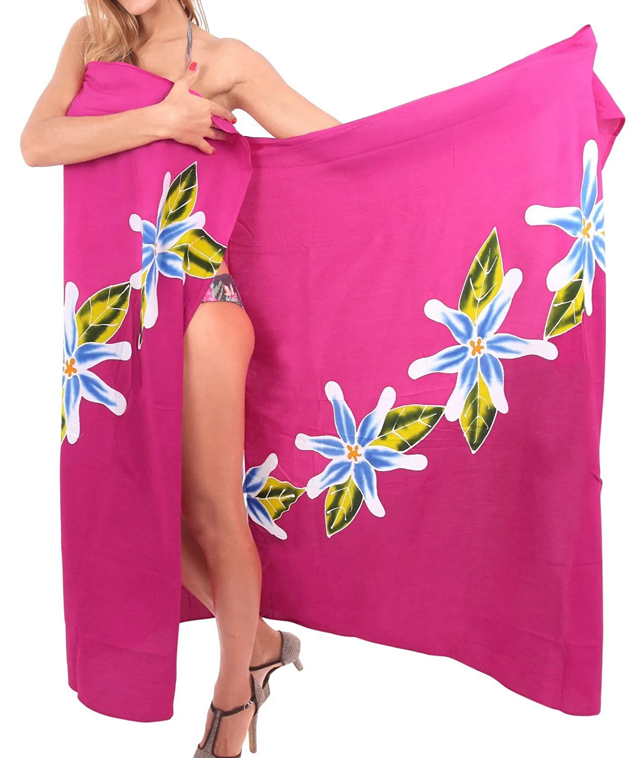 LA LEELA Womens Plus Size Sarong Swimsuit Cover Up Beach Wrap Skirt Sarong Wraps for Women Large Maxi EG