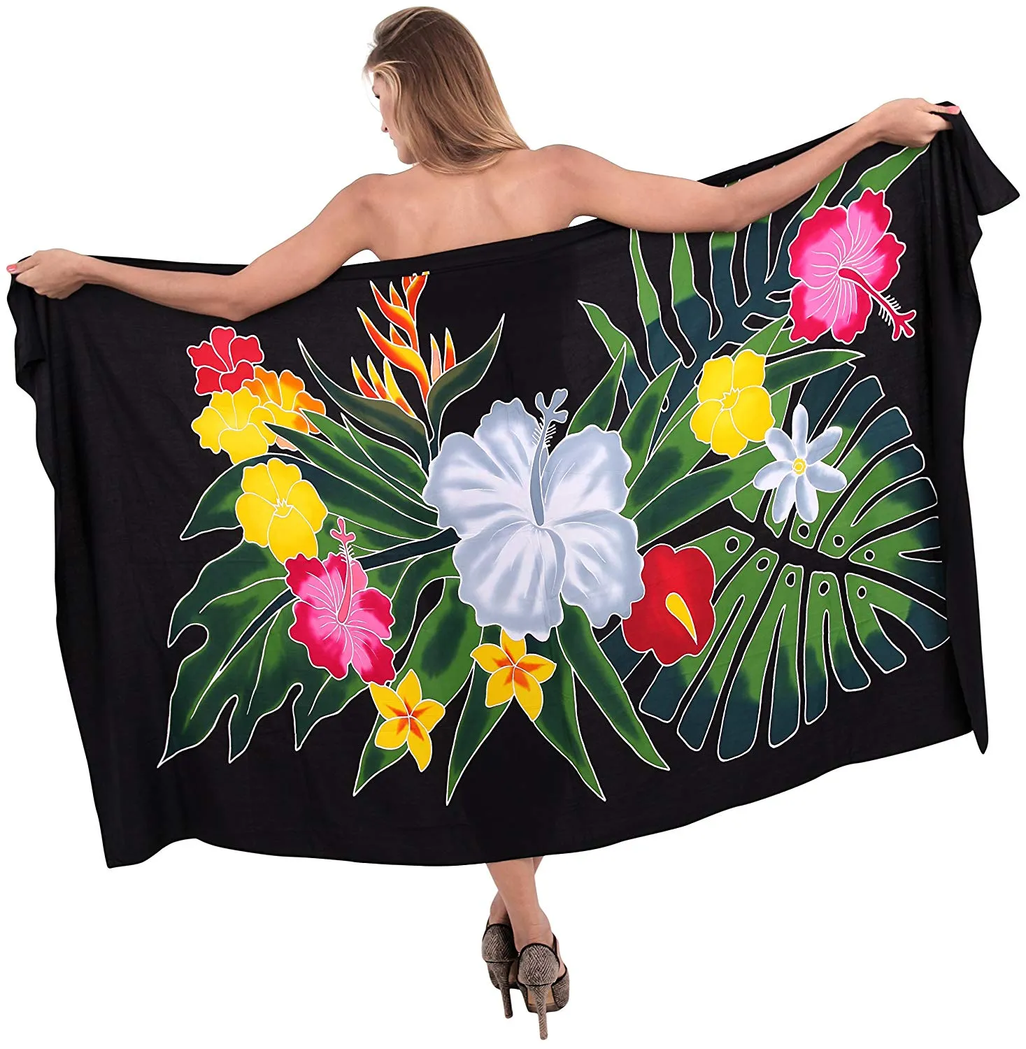 LA LEELA Womens Plus Size Sarong Swimsuit Cover Up Beach Wrap Skirt Sarong Wraps for Women Large Maxi EG