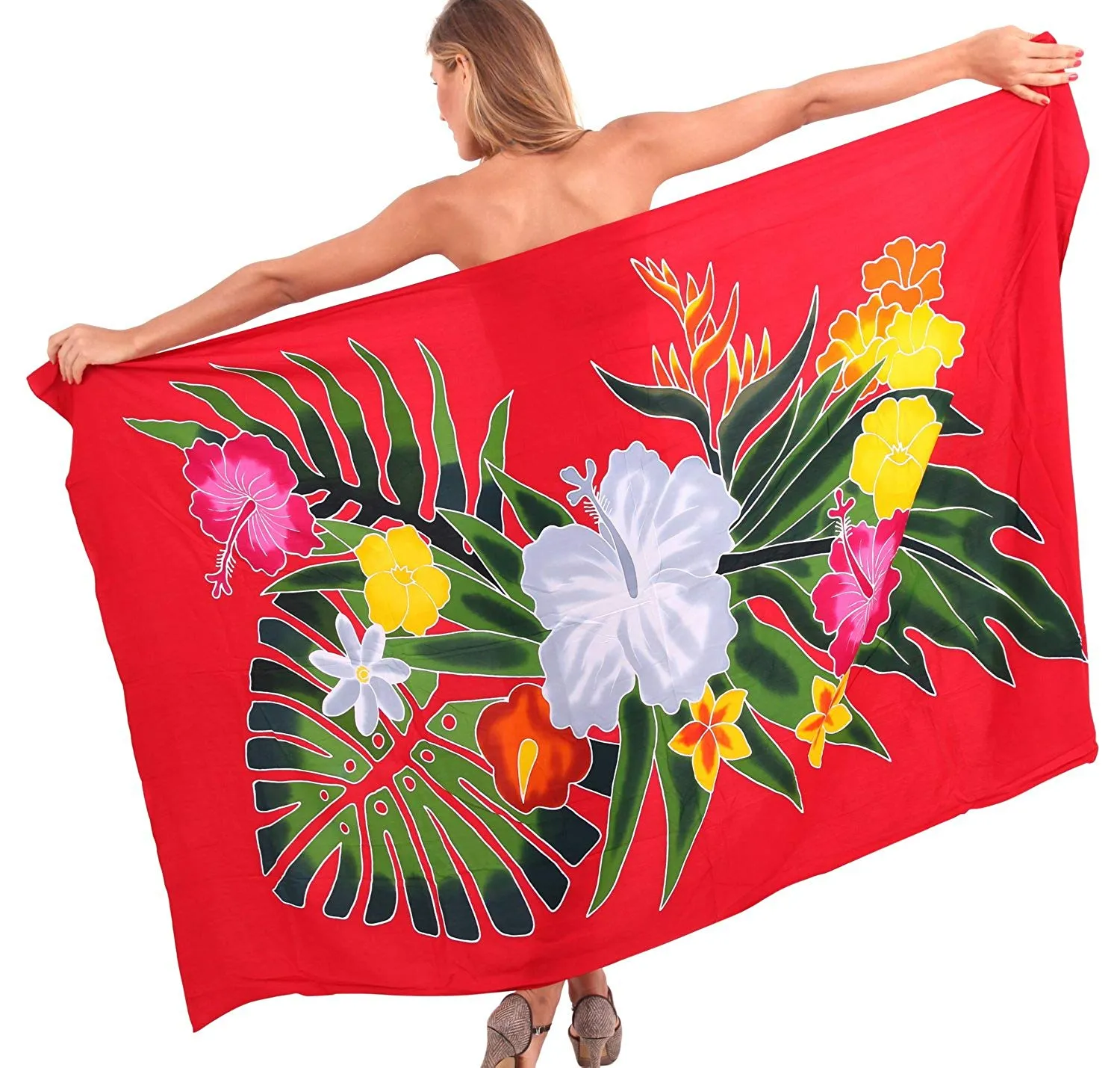 LA LEELA Womens Plus Size Sarong Swimsuit Cover Up Beach Wrap Skirt Sarong Wraps for Women Large Maxi EG