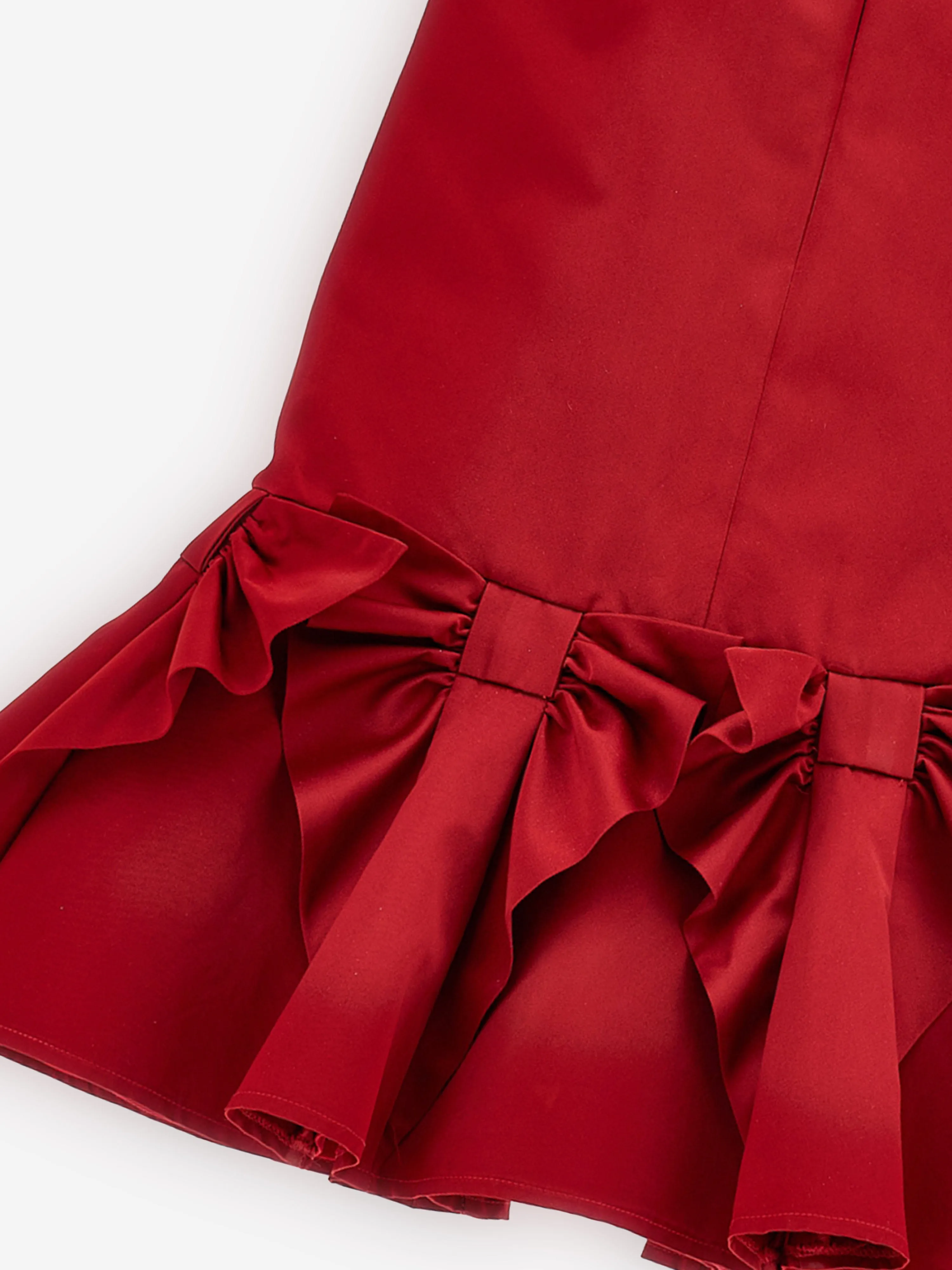 Monnalisa Girls Bow Duchess Dress in Red