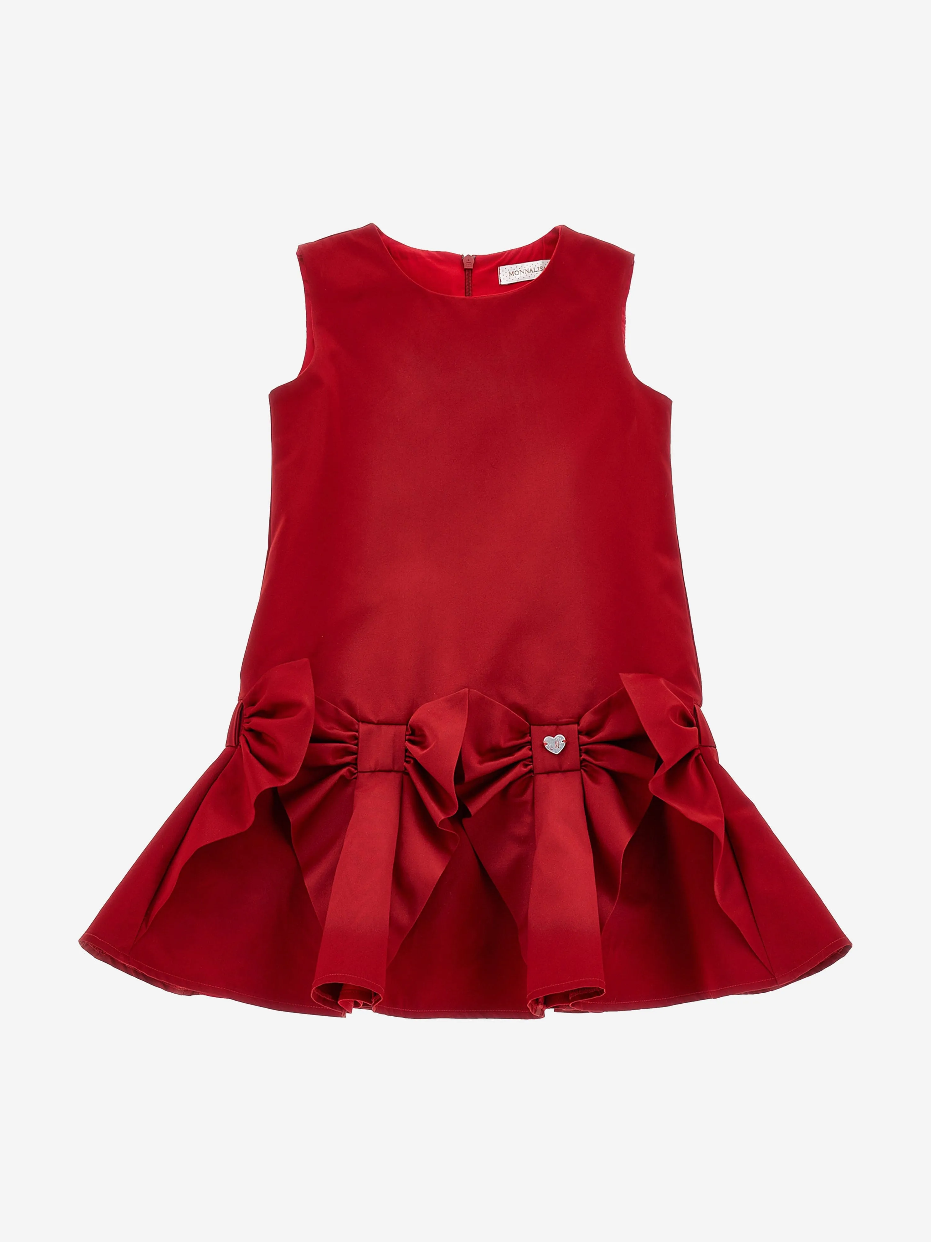 Monnalisa Girls Bow Duchess Dress in Red