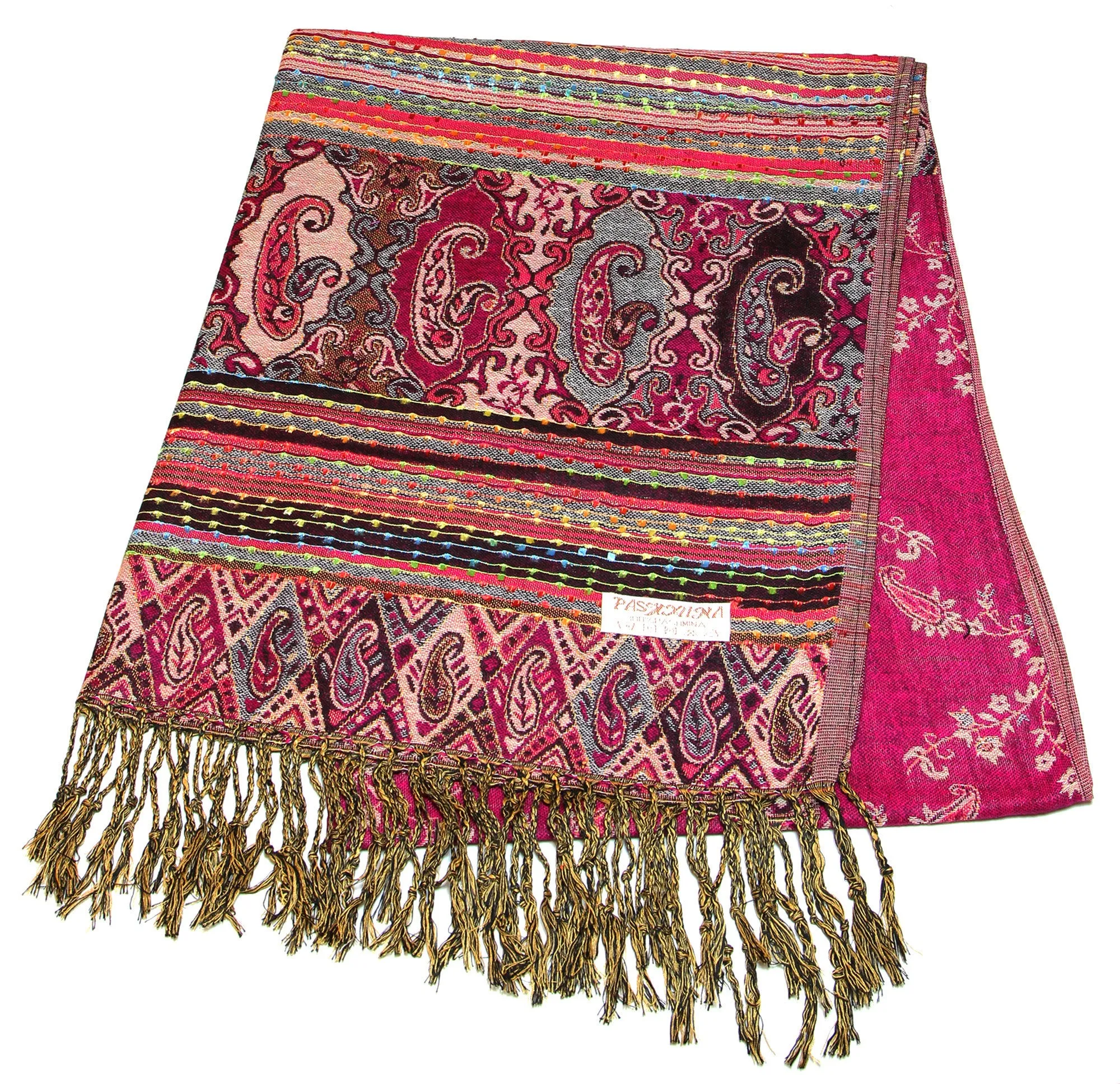 Nepal Hand Made Pashmina Shawl Scarf Pink