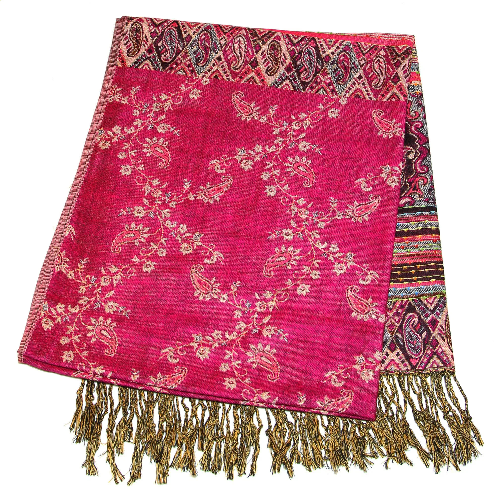 Nepal Hand Made Pashmina Shawl Scarf Pink