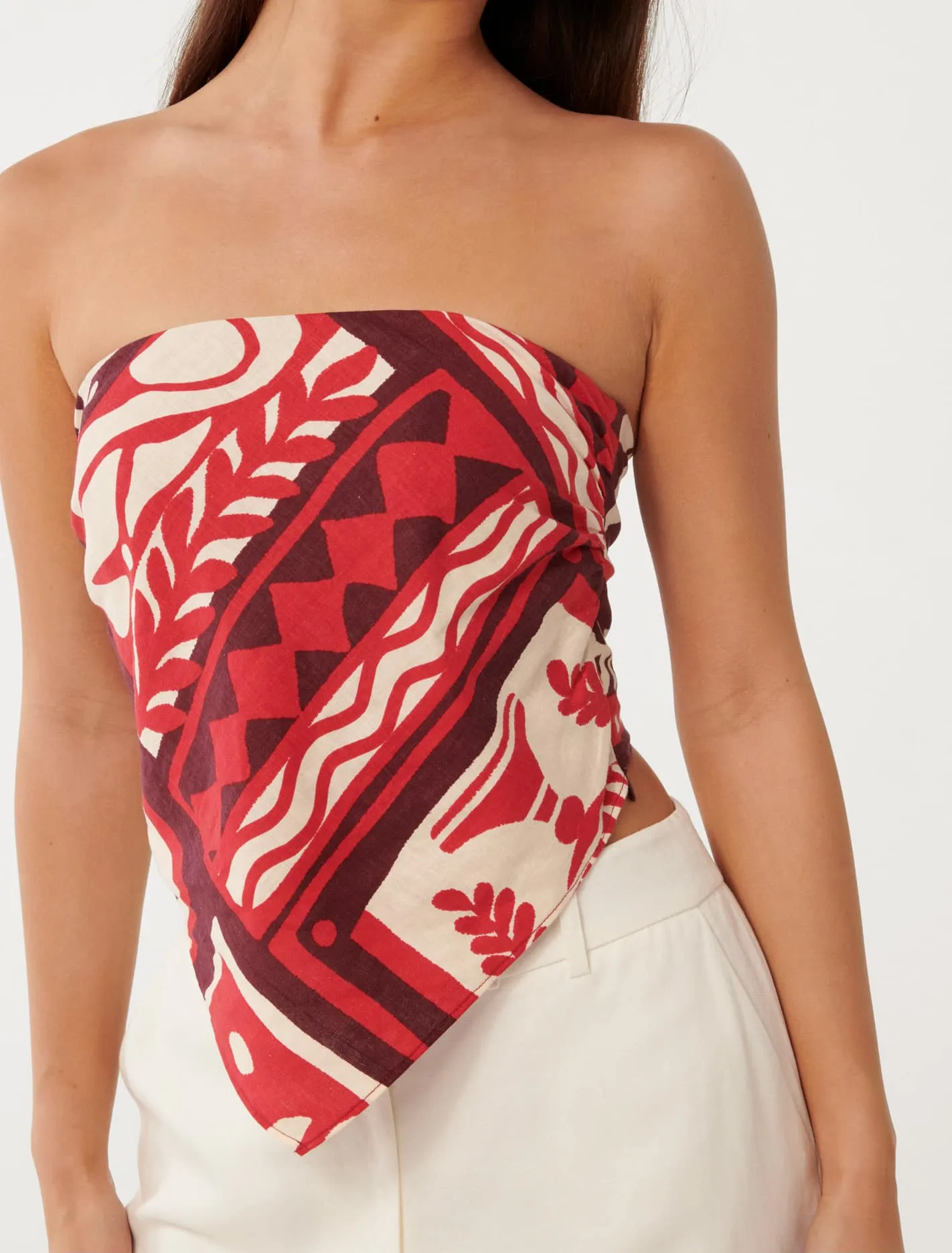 Nera Strapless Scarf Top
