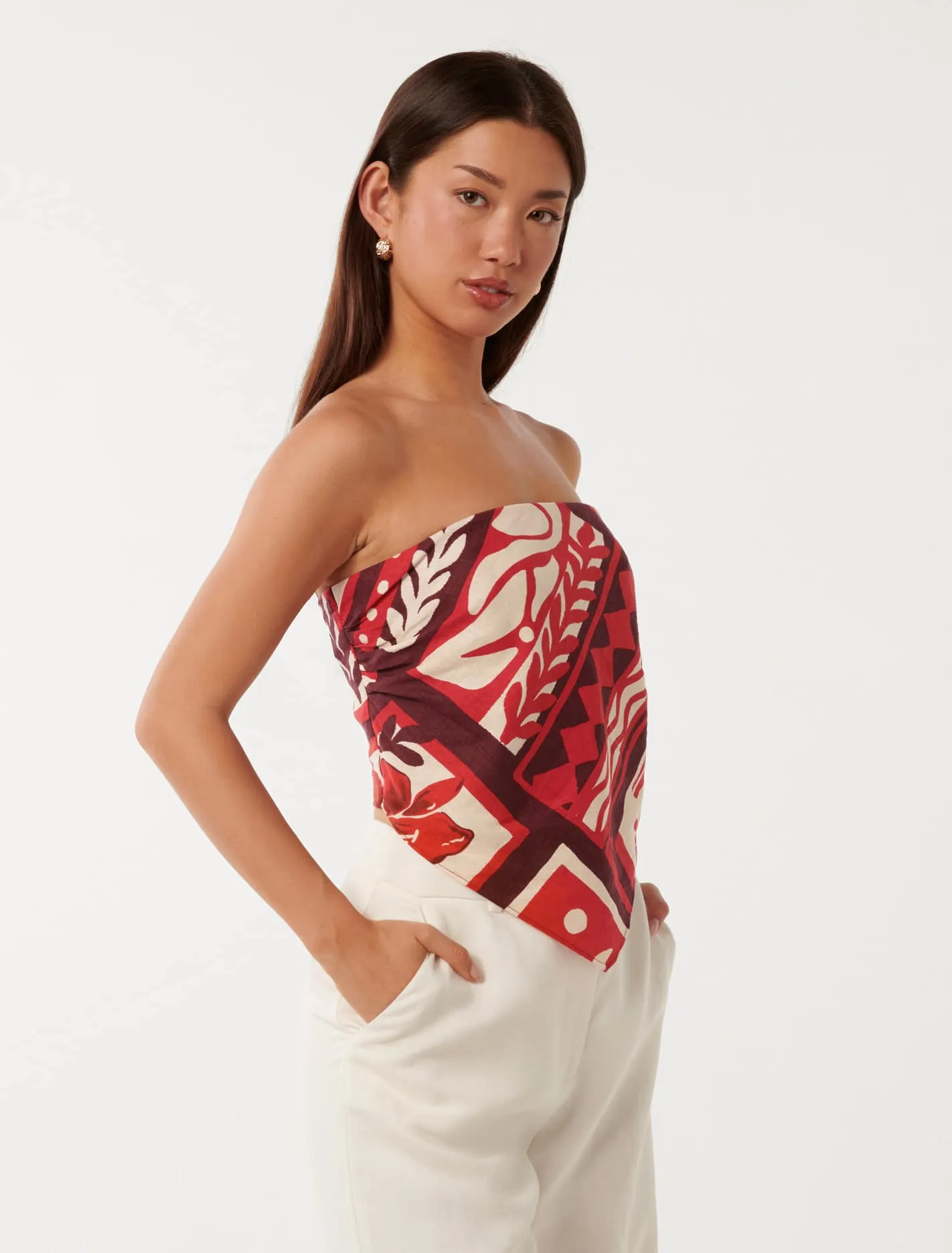 Nera Strapless Scarf Top