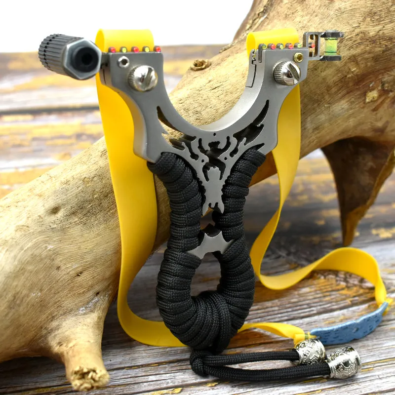 New Spider Black Strap Stainless Steel Slingshot