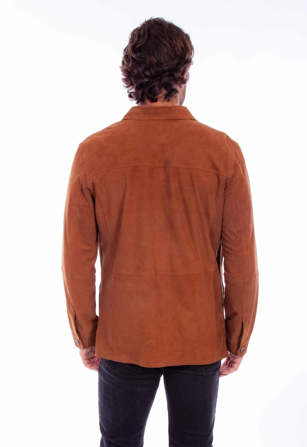 Scully Mens Button Up Shirt Cinnamon Leather Leather Jacket L