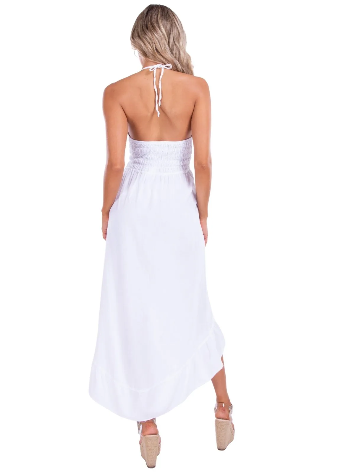 'Serenity' High Low Dress White