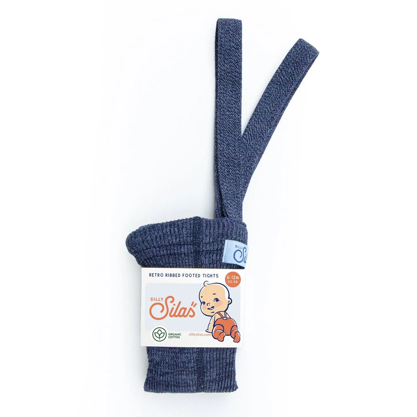 Silly Silas Unisex Rib Tights with Braces (Mosaic Denim)