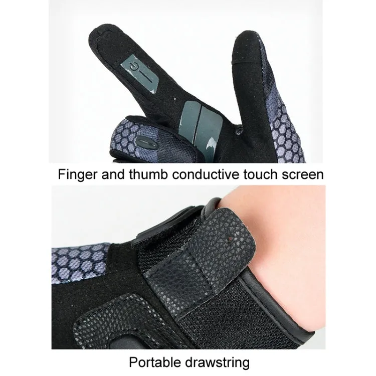 SULAITE Motorcycle Anti-fall Touch Screen Breathable Mesh Cycling Gloves, Size: XL(Black Blue)