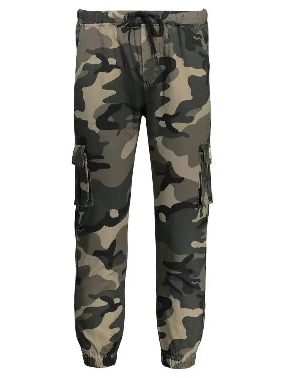 Trendy Drawstring Camouflage Jogger Pants