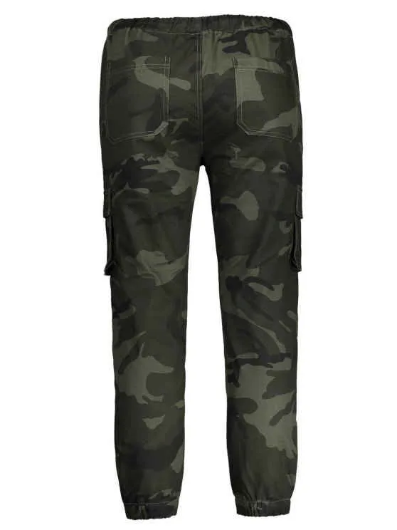 Trendy Drawstring Camouflage Jogger Pants