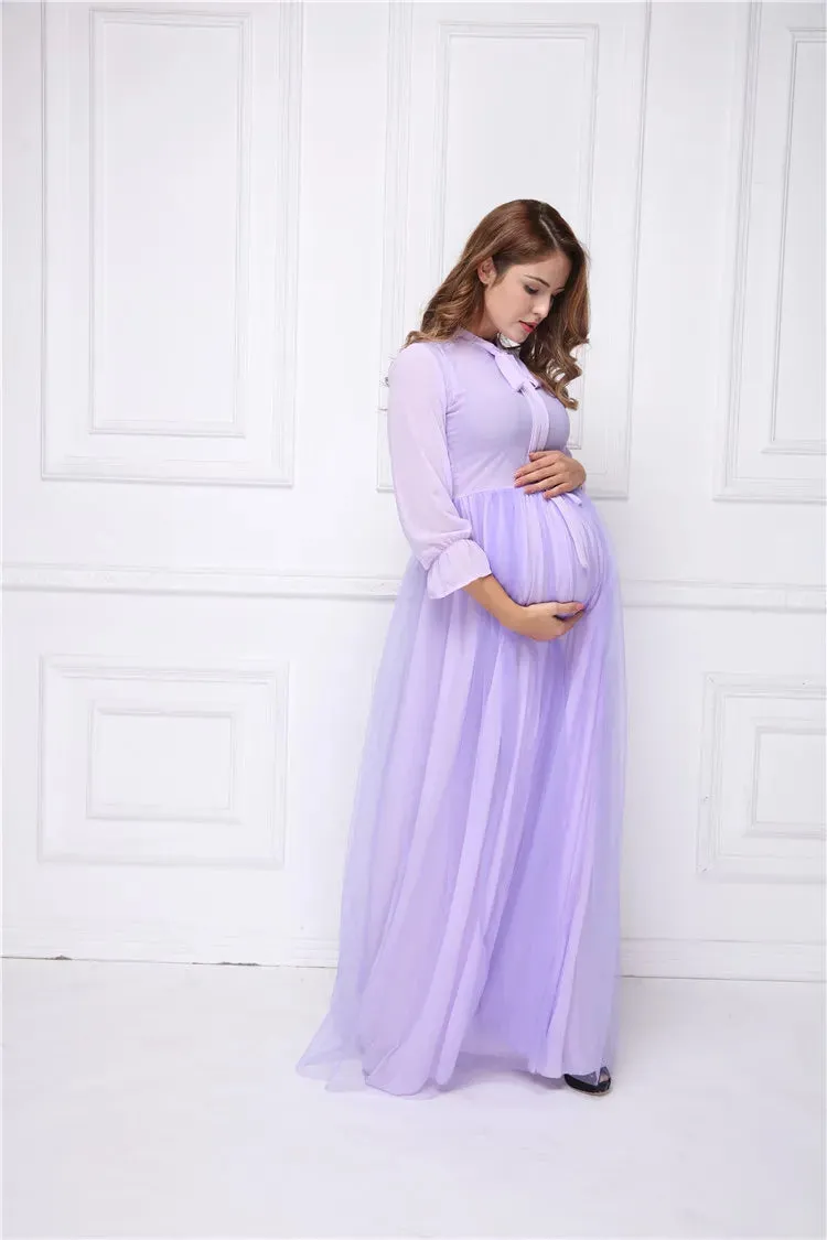 Victoria Pleated Maternity Maxi Dress