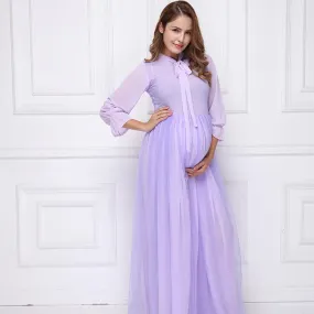 Victoria Pleated Maternity Maxi Dress