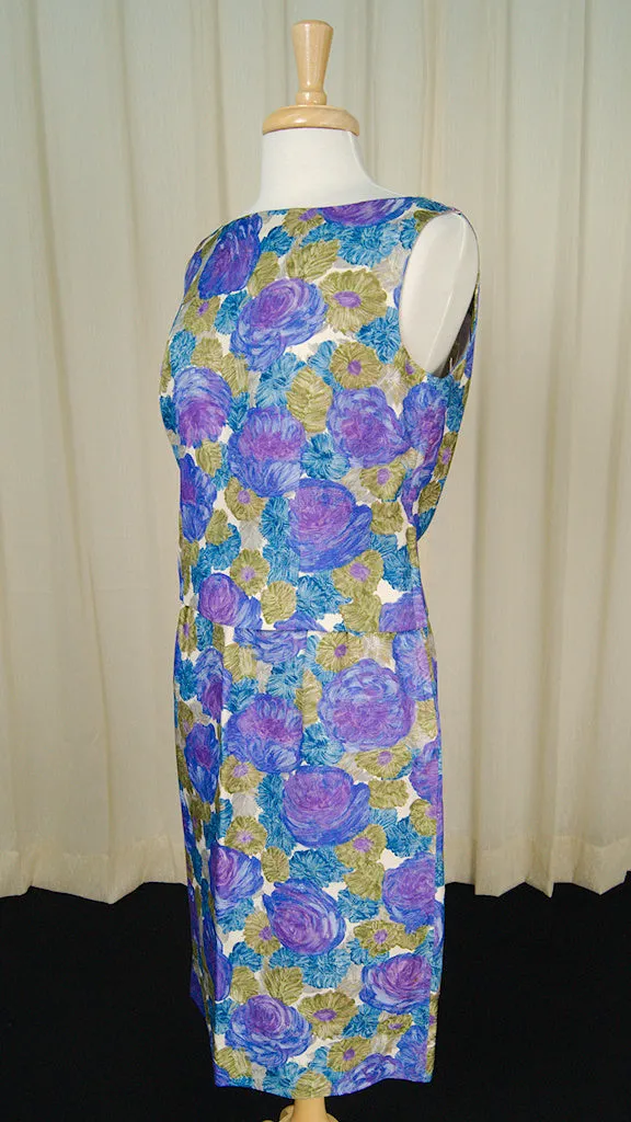 Vintage 1950s Floral Draped Skirt Set