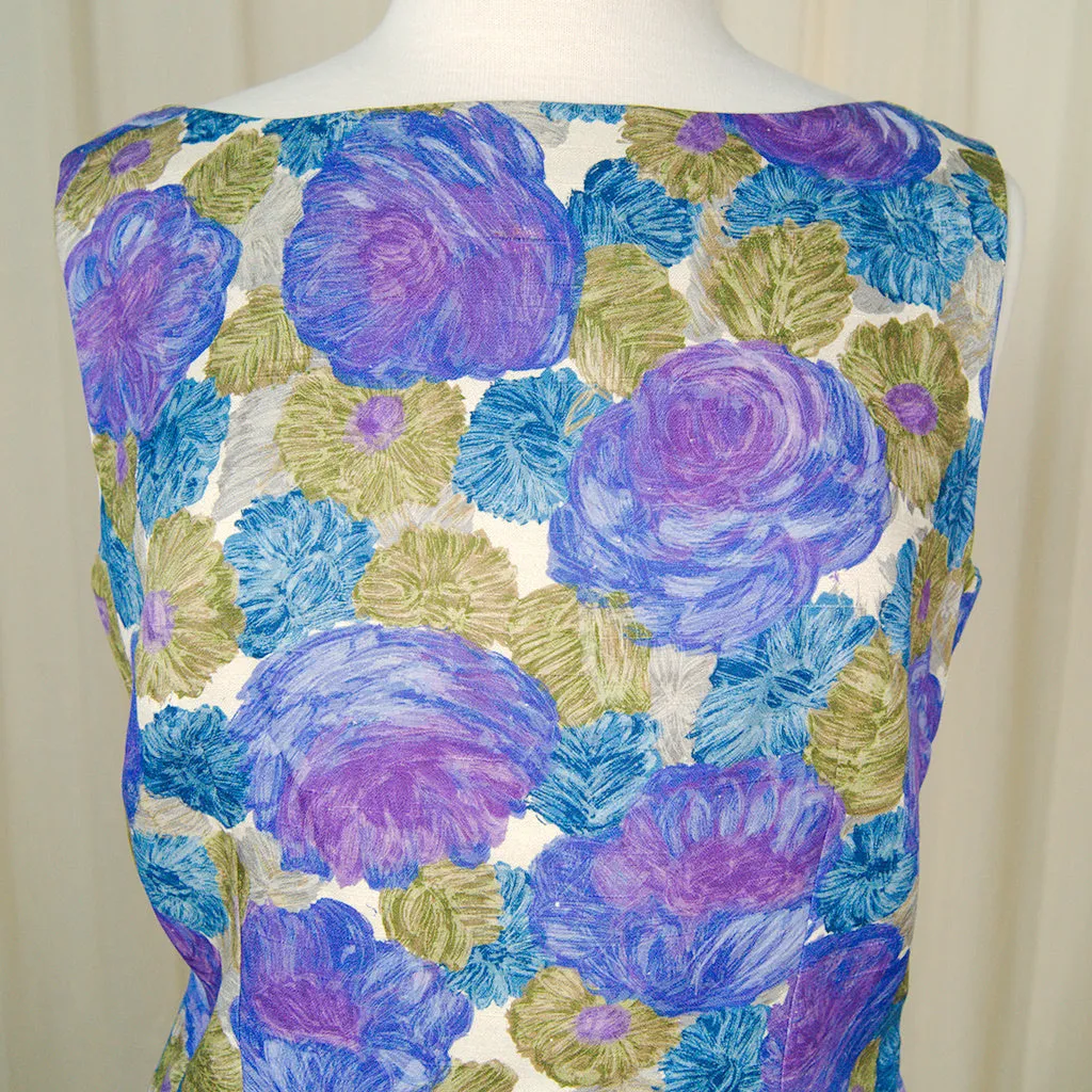 Vintage 1950s Floral Draped Skirt Set