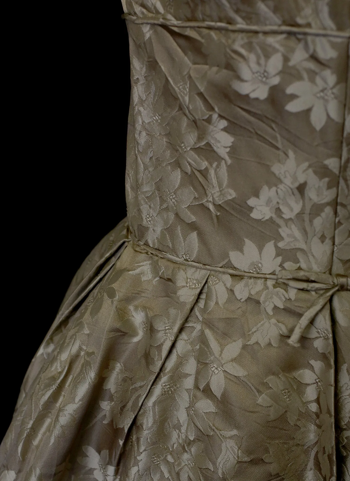 Vintage 1950s Oyster Silk Cocktail Dress