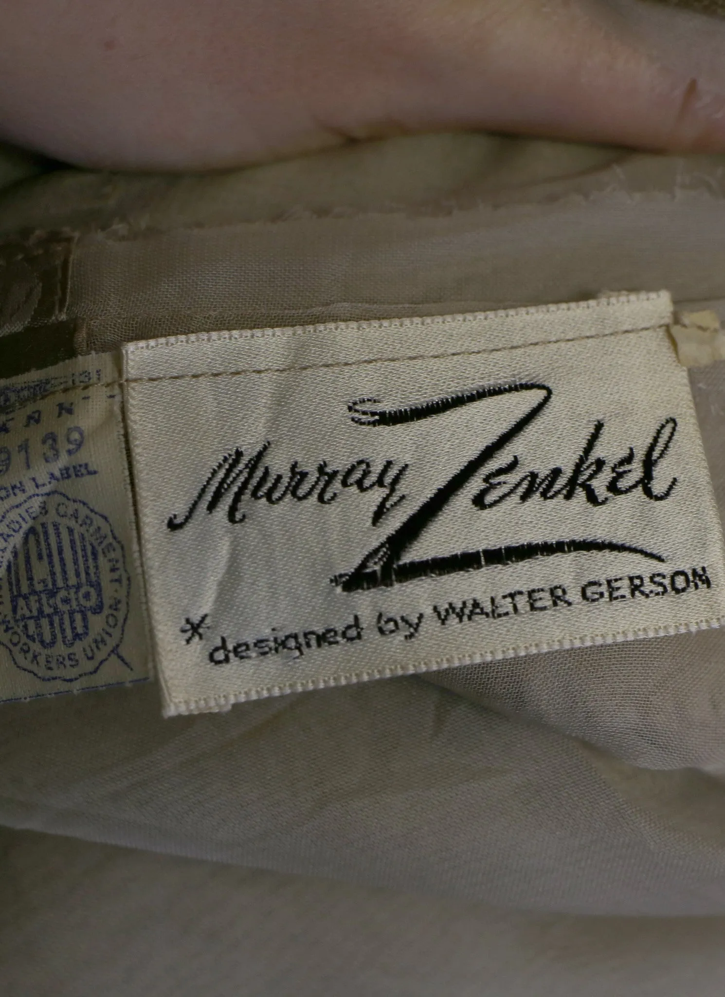 Vintage 1950s Oyster Silk Cocktail Dress