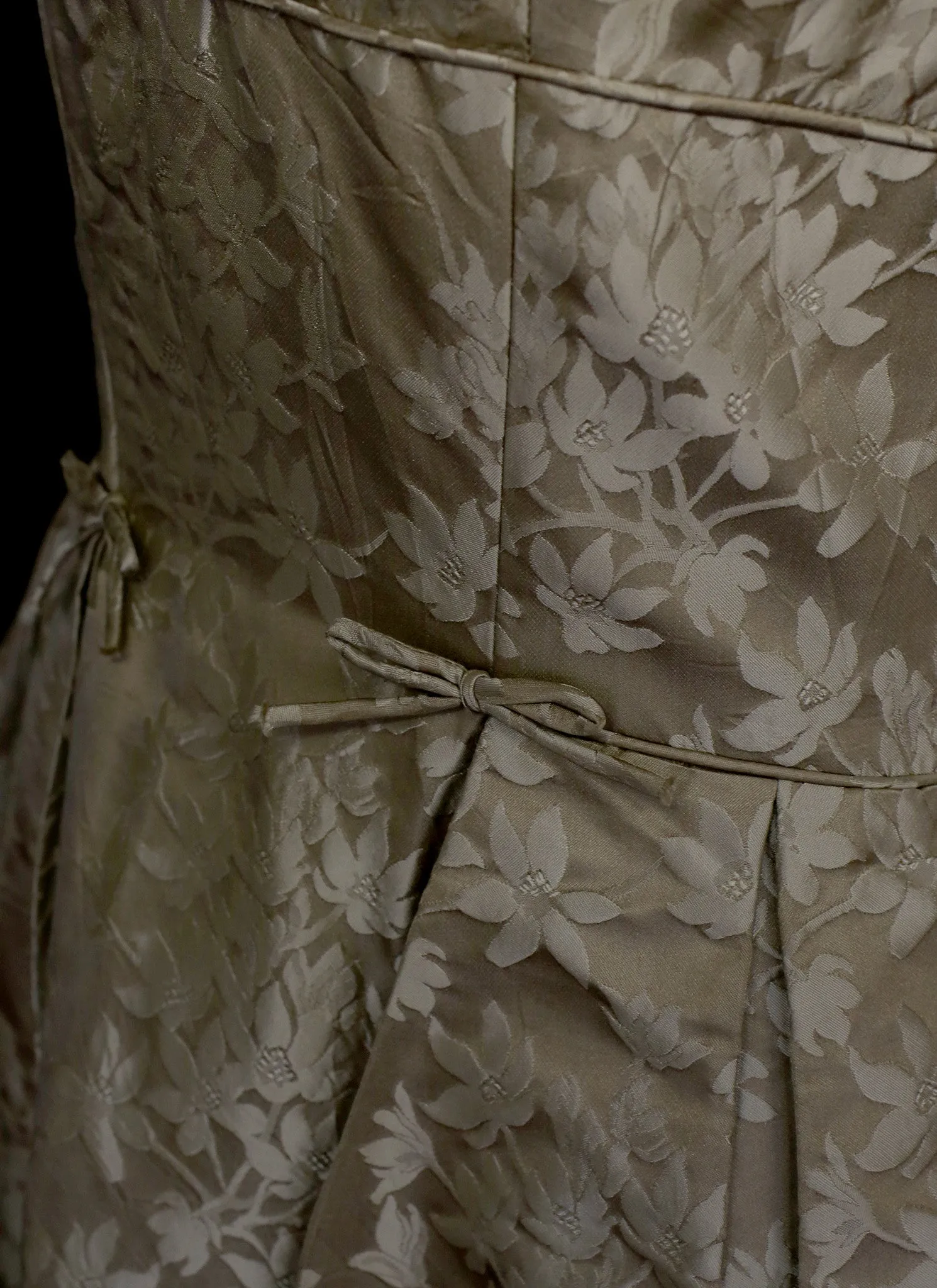 Vintage 1950s Oyster Silk Cocktail Dress
