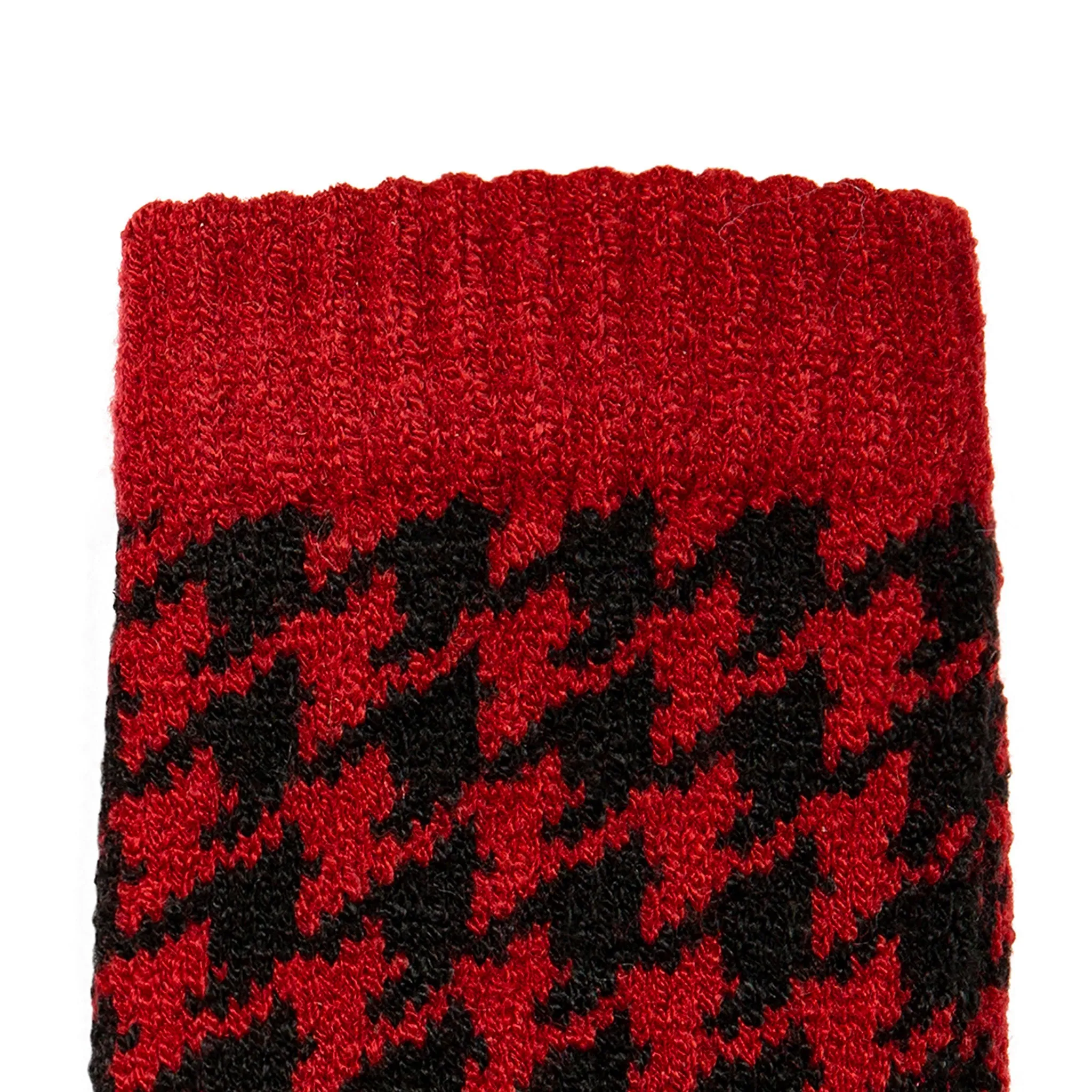 Women’s Jacquard Knitted Gloves with Dogtooth Pattern