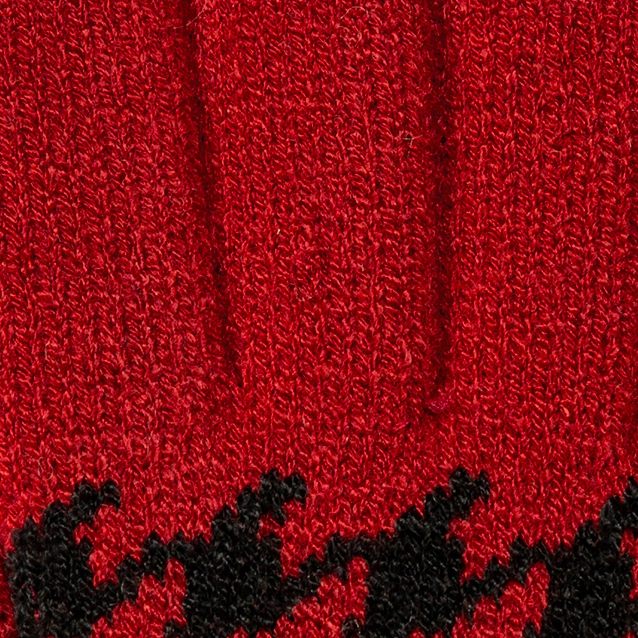 Women’s Jacquard Knitted Gloves with Dogtooth Pattern