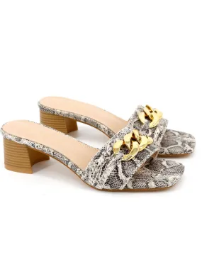 Women's Snake Printed Dress Sandals,Multi